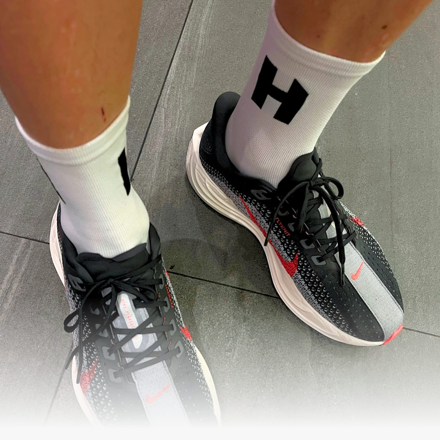 White Logo Running Socks HLTHY