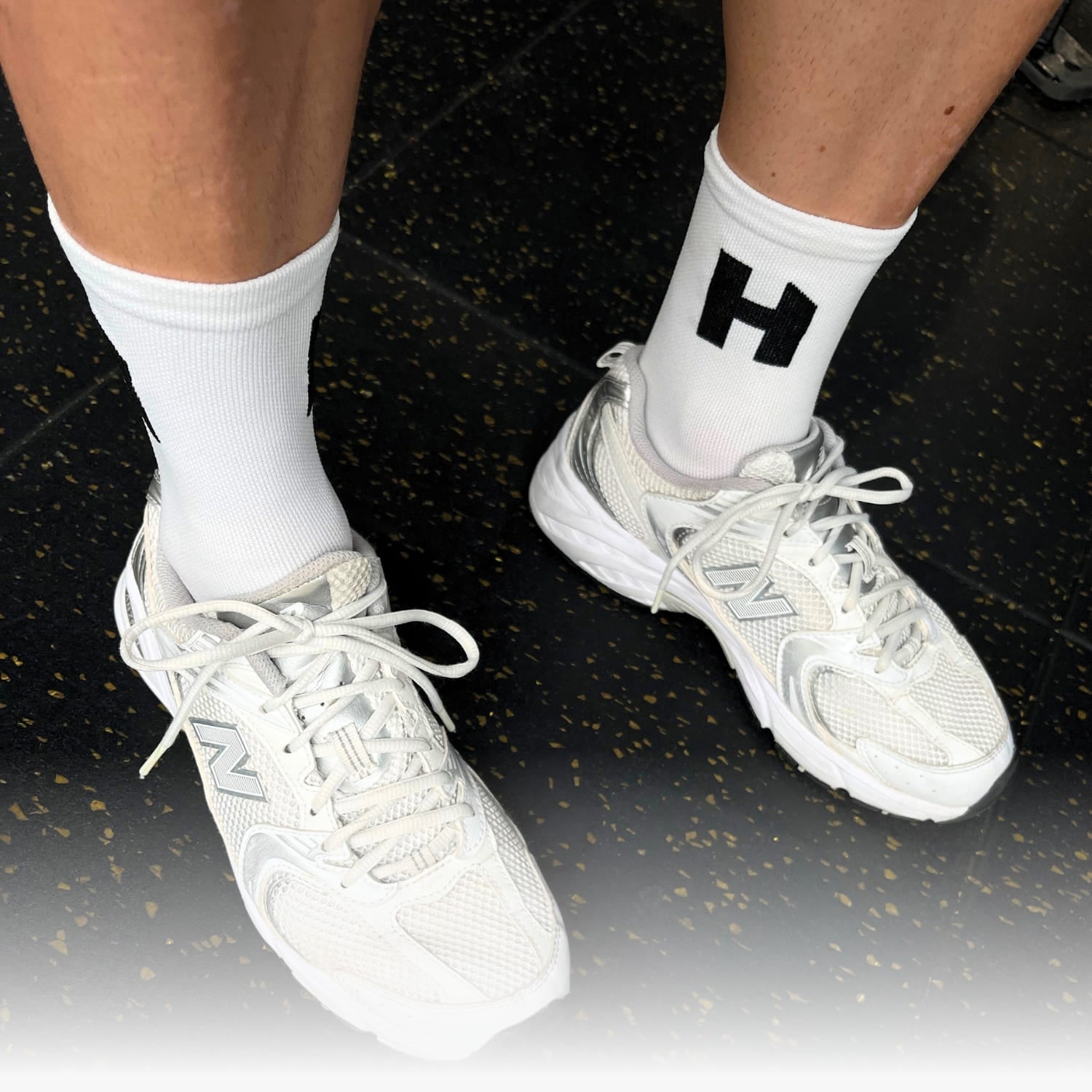 White Logo Running Socks HLTHY