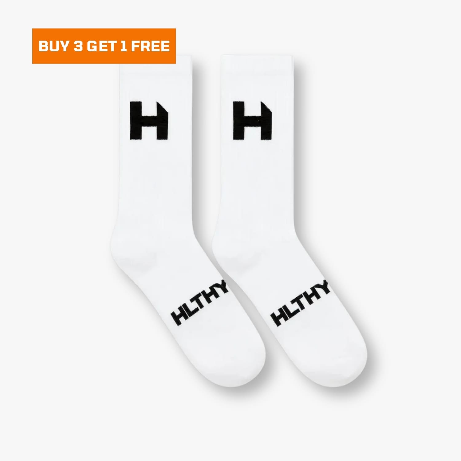 White Logo Running Socks HLTHY