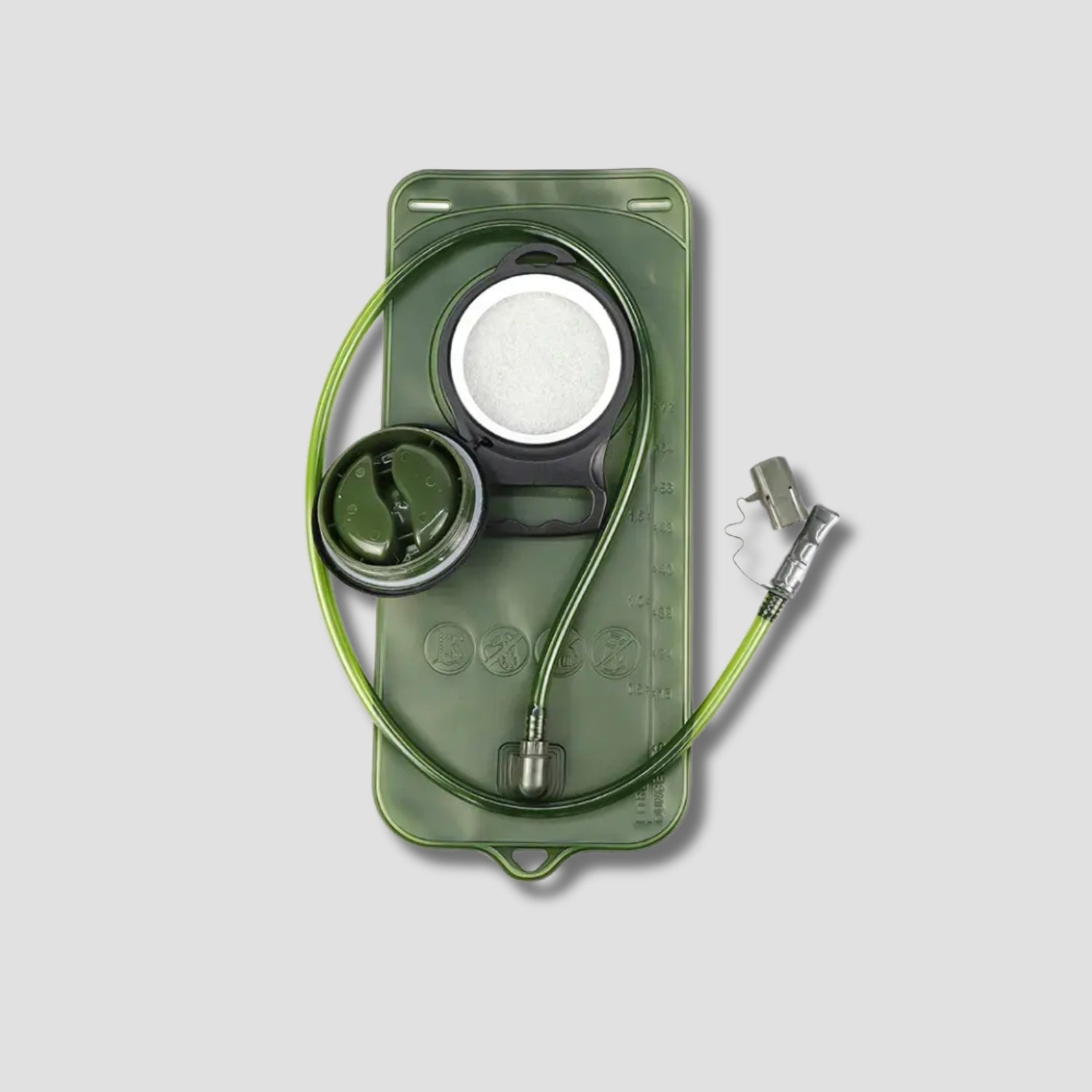 Detailed view of the HYDROFLOW water bladder’s wide-mouth filling port, designed for easy refilling and cleaning